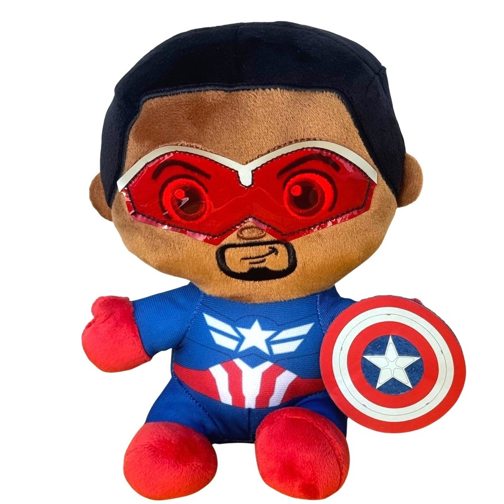 Marvel Captain America Brave New World Sam Wilson Kids Plush Shield Blue Red
